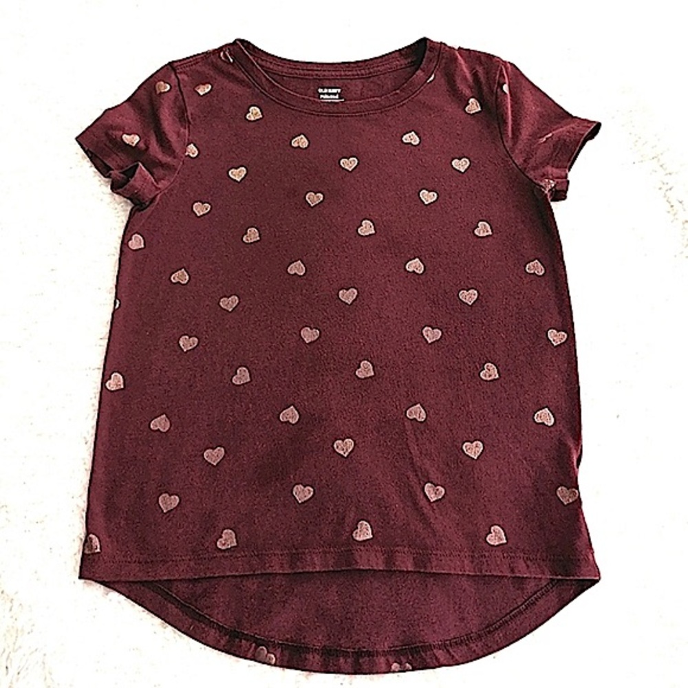 Old Navy Metallic Heart Print Tee size Small